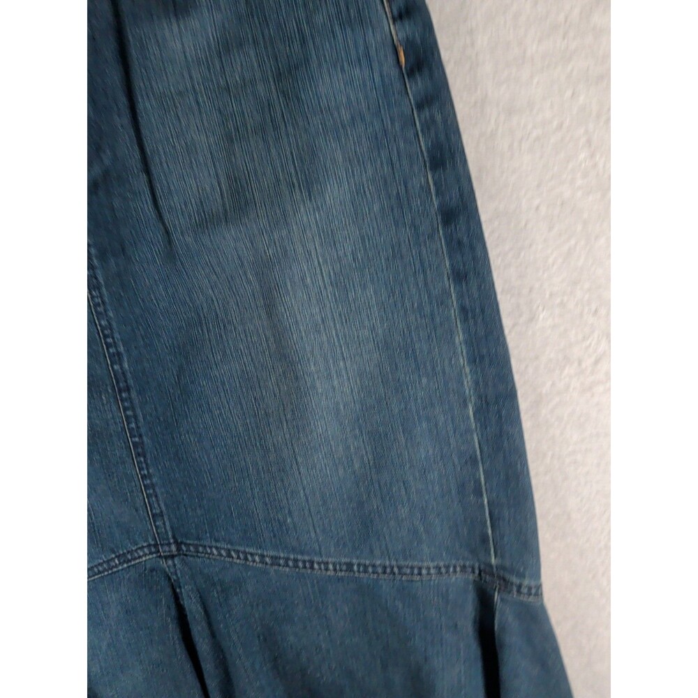 Lauren Jean Co. Ralph Lauren Denim Midi Skirt Womans 8 Vintage Y2K Trumpet - Picture 6 of 9